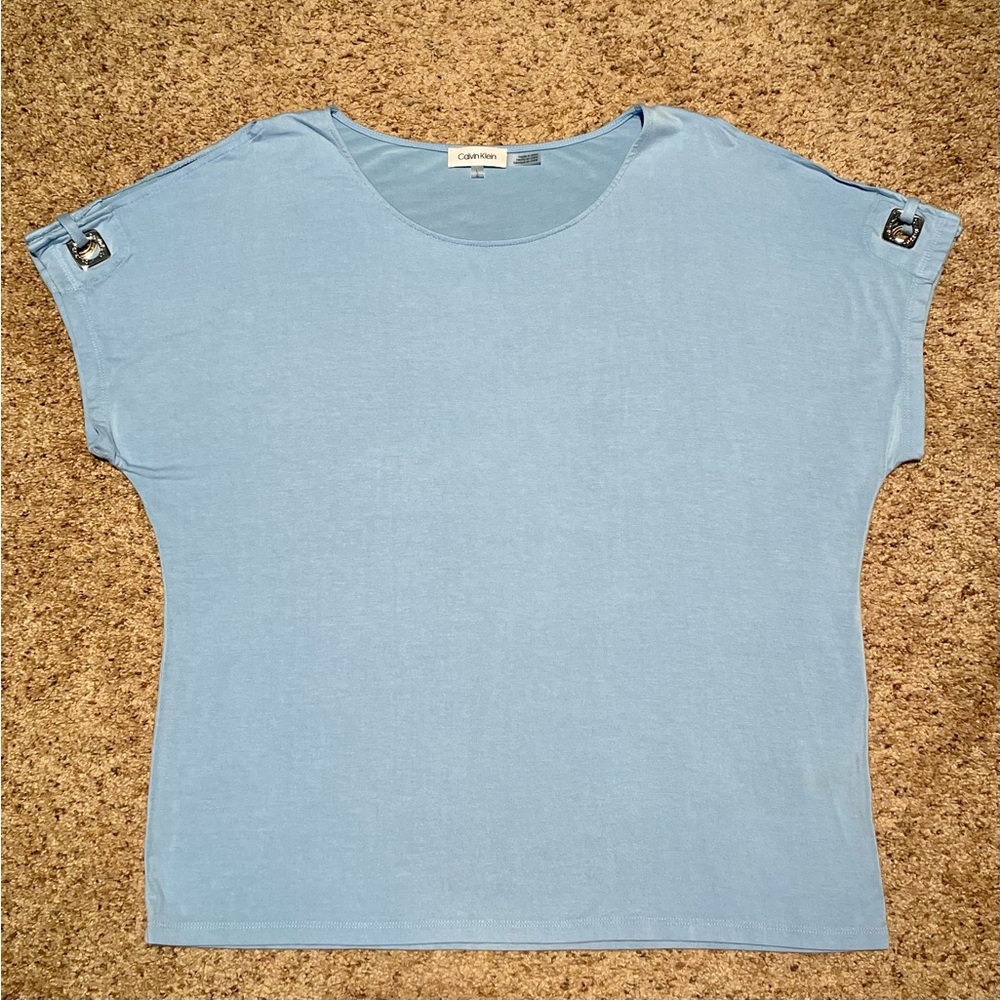 Calvin Klein Extended Sleeve Top with Square Hardware -Womens Size L - Picture 4 of 7